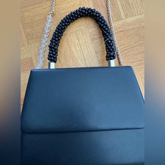 NWOT Aldo Black bag- compact Beaded handle - Picture 3 of 8